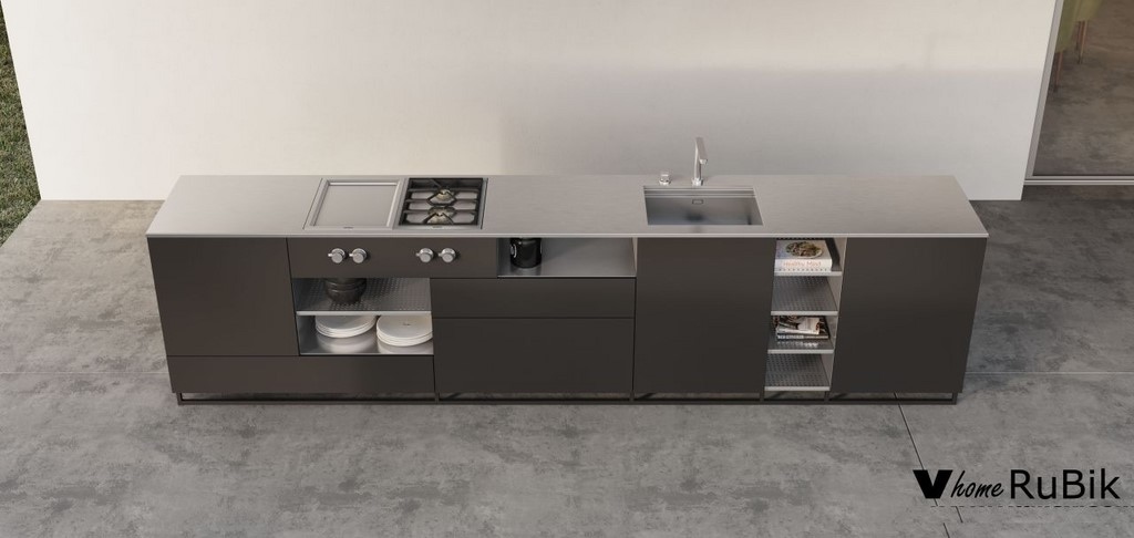 Cuisine d'exterieur en inox